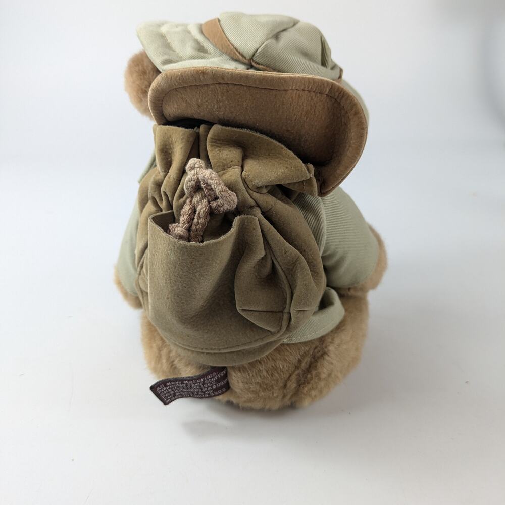 Jungle Joe Talking Brown Teddy Bear Plush Vintage Safari Friends 8" 1998 Hat - Picture 3 of 16